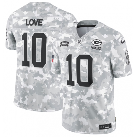 Men Green Bay Packers #10 Jordan Love 2024 Arctic Camo Salute To Service Limited Stitched Football Jersey Men Green Bay Packers #10 Jordan Love 2024 Arctic Camo Salute To Service Limited Stitched Football Jersey