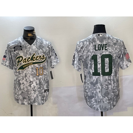 Men Green Bay Packers 10 Jordan Love 2024 Arctic Camo Salute To Service Stitched Baseball Jersey 1 Men Green Bay Packers 10 Jordan Love 2024 Arctic Camo Salute To Service Stitched Baseball Jersey 1