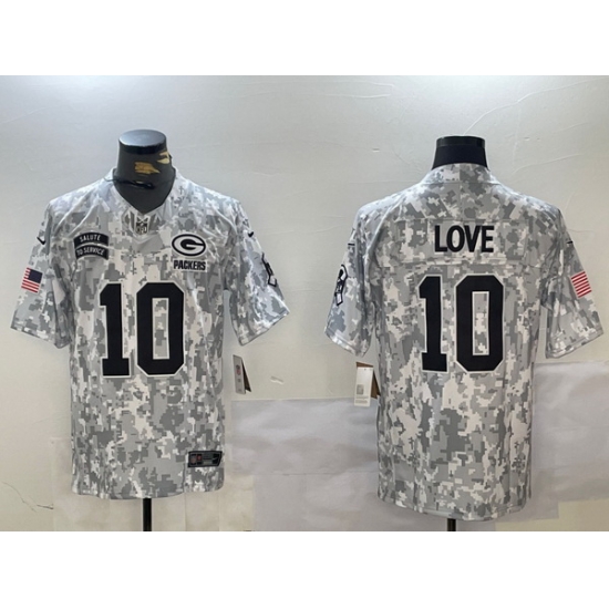 Men Green Bay Packers 10 Jordan Love 2024 F U S E Arctic Camo Salute To Service Limited Stitched Football Jersey Men Green Bay Packers 10 Jordan Love 2024 F U S E Arctic Camo Salute To Service Limited Stitched Football Jersey