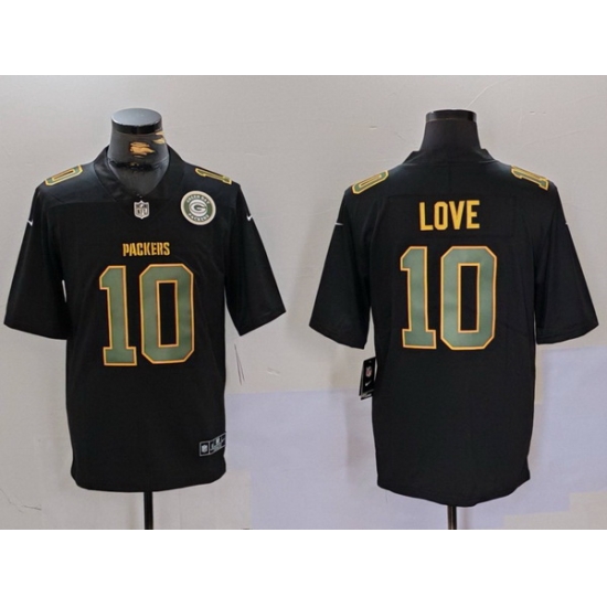 Men Green Bay Packers 10 Jordan Love Black Fashion Vapor Limited Stitched Football Jersey 1 Men Green Bay Packers 10 Jordan Love Black Fashion Vapor Limited Stitched Football Jersey 1