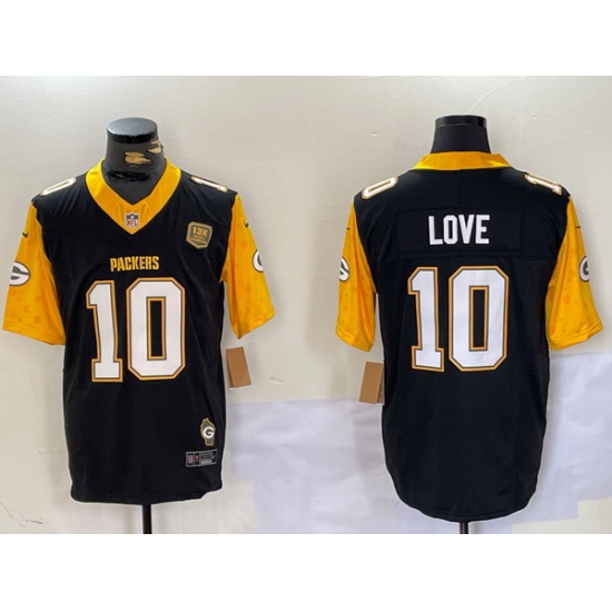 Men Green Bay Packers 10 Jordan Love Black White Gold 2024 F U S E Home Patch Vapor Untouchable Limited Stitched Jersey Men Green Bay Packers 10 Jordan Love Black White Gold 2024 F U S E Home Patch Vapor Untouchable Limited Stitched Jersey