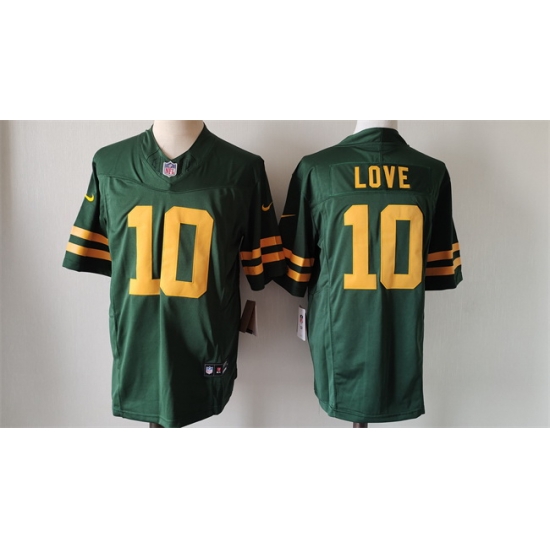 Men Green Bay Packers 10 Jordan Love Green Color Rush 2023 F U S E Limited Stitched Football Jersey Men Green Bay Packers 10 Jordan Love Green Color Rush 2023 F U S E Limited Stitched Football Jersey
