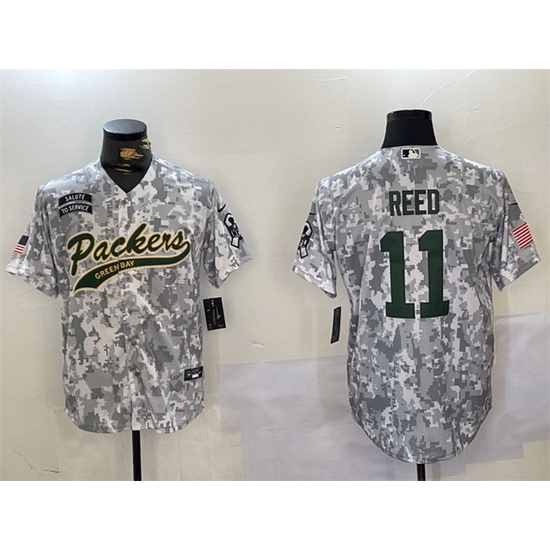 Men Green Bay Packers 11 Jayden Reed 2024 Arctic Camo Salute To Service Stitched Baseball Jersey Men Green Bay Packers 11 Jayden Reed 2024 Arctic Camo Salute To Service Stitched Baseball Jersey