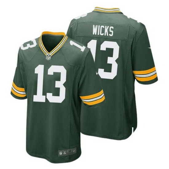 Men Green Bay Packers 13 Dontayvion Wicks Green Stitched Game Jersey Men Green Bay Packers 13 Dontayvion Wicks Green Stitched Game Jersey