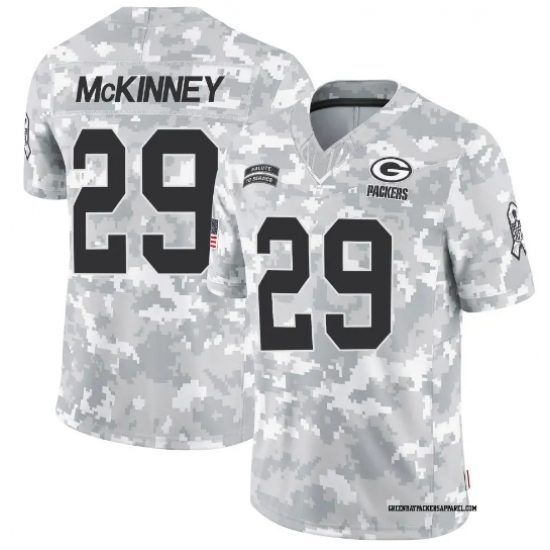 Men Green Bay Packers #29 Xavier McKinney 2024 Arctic Camo Salute To Service Limited Stitched Football Jersey