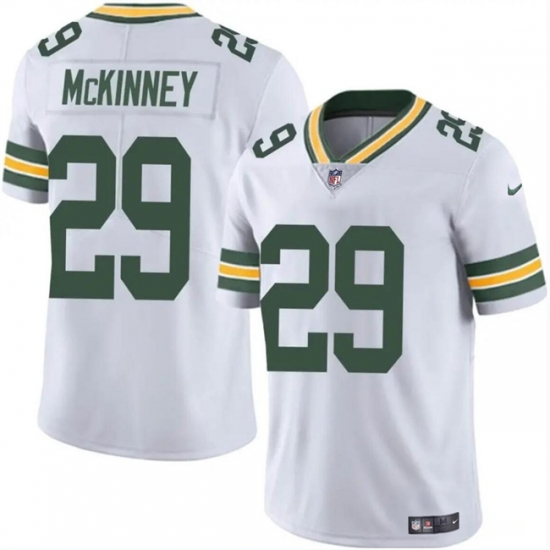 Men Green Bay Packers 29 Xavier McKinney White Vapor Limited Stitched Football Jersey Men Green Bay Packers 29 Xavier McKinney White Vapor Limited Stitched Football Jersey