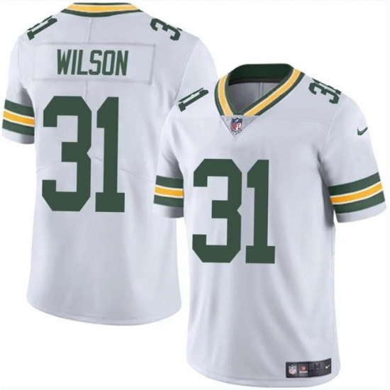 Men Green Bay Packers 31 Emanuel Wilson White Vapor Limited Stitched Football Jersey Men Green Bay Packers 31 Emanuel Wilson White Vapor Limited Stitched Football Jersey