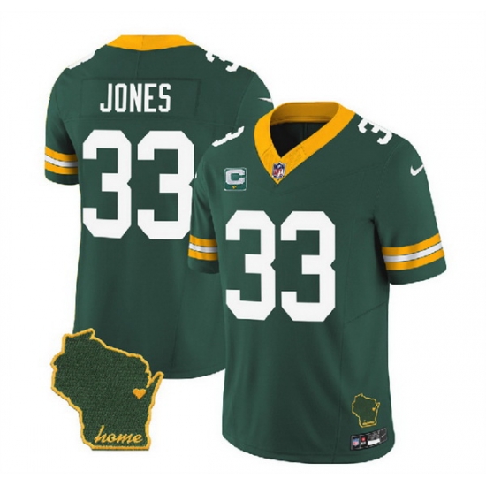 Men Green Bay Packers 33 Aaron Jones Green 2023 F U S E Home Patch And 1 Star C Patch Vapor Untouchable Limited Stitched Jersey Men Green Bay Packers 33 Aaron Jones Green 2023 F U S E Home Patch And 1 Star C Patch Vapor Untouchable Limited Stitched Jersey
