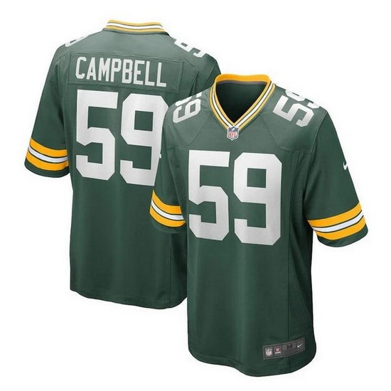 Men Green Bay Packers 59 De 27Vondre Campbell Green Stitched Game Jersey Men Green Bay Packers 59 De 27Vondre Campbell Green Stitched Game Jersey