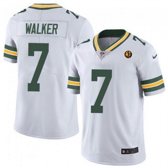 Men Green Bay Packers 7 Quay Walker White Vapor Limited Throwback Stitched Football Jersey Men Green Bay Packers 7 Quay Walker White Vapor Limited Throwback Stitched Football Jersey