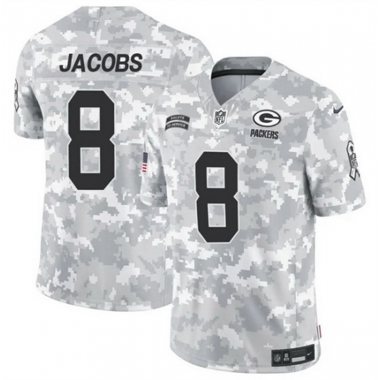 Men Green Bay Packers 8 Josh Jacobs 2024 F U S E Arctic Camo Salute To Service Limited Stitched Football Jersey Men Green Bay Packers 8 Josh Jacobs 2024 F U S E Arctic Camo Salute To Service Limited Stitched Football Jersey