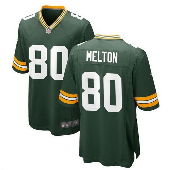Men Green Bay Packers 80 Bo Melton Green Stitched Game Jersey Men Green Bay Packers 80 Bo Melton Green Stitched Game Jersey