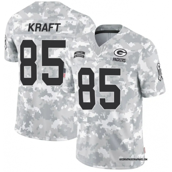 Men Green Bay Packers #85 Tucker Kraft 2024 Arctic Camo Salute To Service Limited Stitched Football Jersey Men Green Bay Packers #85 Tucker Kraft 2024 Arctic Camo Salute To Service Limited Stitched Football Jersey