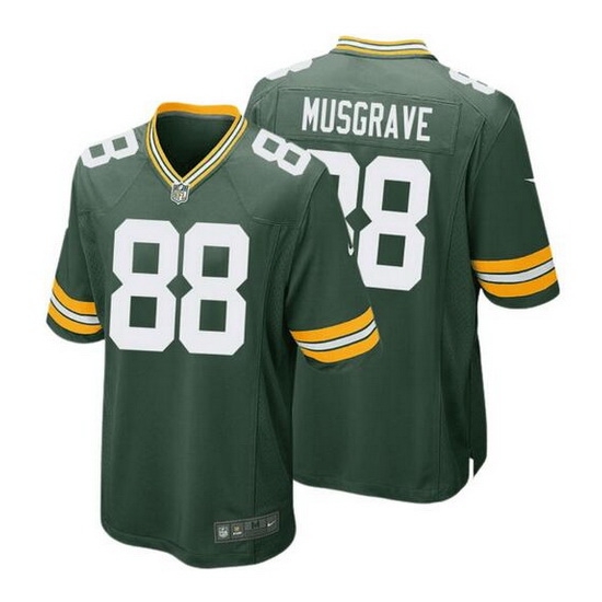 Men Green Bay Packers 88 Luke Musgrave Green Stitched Game Jersey Men Green Bay Packers 88 Luke Musgrave Green Stitched Game Jersey