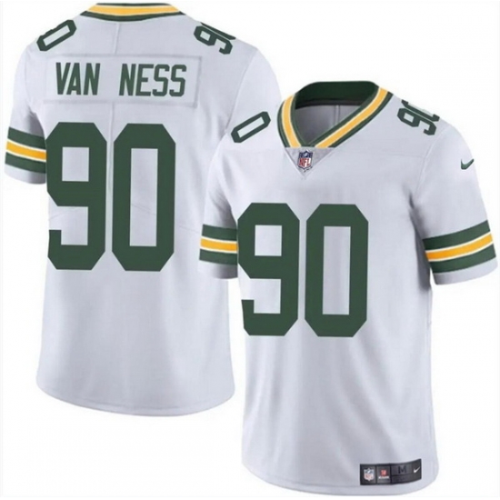 Men Green Bay Packers 90 Lukas Van Ness White Vapor Untouchable Limited Stitched Jersey Men Green Bay Packers 90 Lukas Van Ness White Vapor Untouchable Limited Stitched Jersey