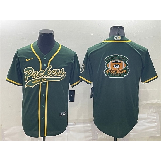 Men Green Bay Packers Green Team Big Logo With Patch Cool Base Stitched Baseb Men Green Bay Packers Green Team Big Logo With Patch Cool Base Stitched Baseb
