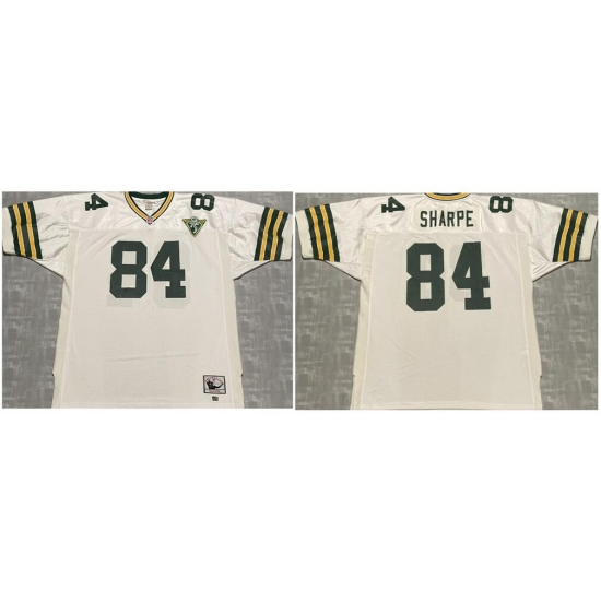 Men Green Bay Packers Sterling Sharpe #84 White Throwback Stitched Jersey Men Green Bay Packers Sterling Sharpe #84 White Throwback Stitched Jersey