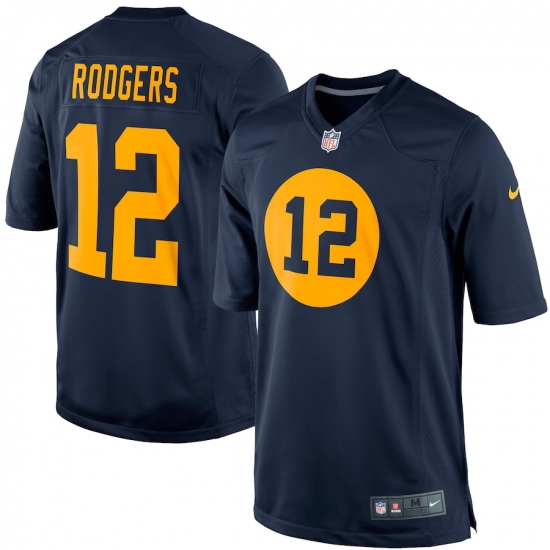 Men Nike Aaron Rodgers Green Bay Packers #12 Navy Blue Throwback Limited Jersey Men Nike Aaron Rodgers Green Bay Packers #12 Navy Blue Throwback Limited Jersey
