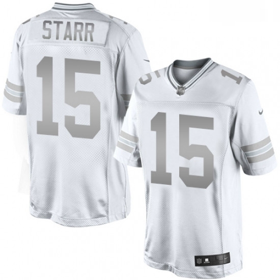 Men Nike Green Bay Packers 15 Bart Starr Limited White Platinum NFL Jersey Men Nike Green Bay Packers 15 Bart Starr Limited White Platinum NFL Jersey