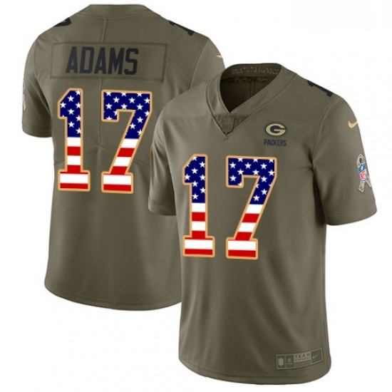 Men Nike Green Bay Packers 17 Davante Adams Limited OliveUSA Flag 2017 Salute to Service NFL Jersey Men Nike Green Bay Packers 17 Davante Adams Limited OliveUSA Flag 2017 Salute to Service NFL Jersey