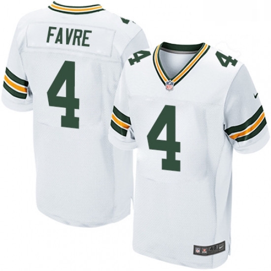 Men Nike Green Bay Packers 4 Brett Favre Elite White NFL Jersey Men Nike Green Bay Packers 4 Brett Favre Elite White NFL Jersey