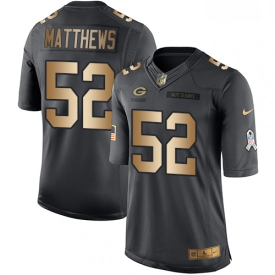 Men Nike Green Bay Packers 52 Clay Matthews Limited BlackGold Salute to Service NFL Jersey Men Nike Green Bay Packers 52 Clay Matthews Limited BlackGold Salute to Service NFL Jersey