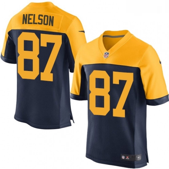 Men Nike Green Bay Packers 87 Jordy Nelson Elite Navy Blue Alternate NFL Jersey Men Nike Green Bay Packers 87 Jordy Nelson Elite Navy Blue Alternate NFL Jersey
