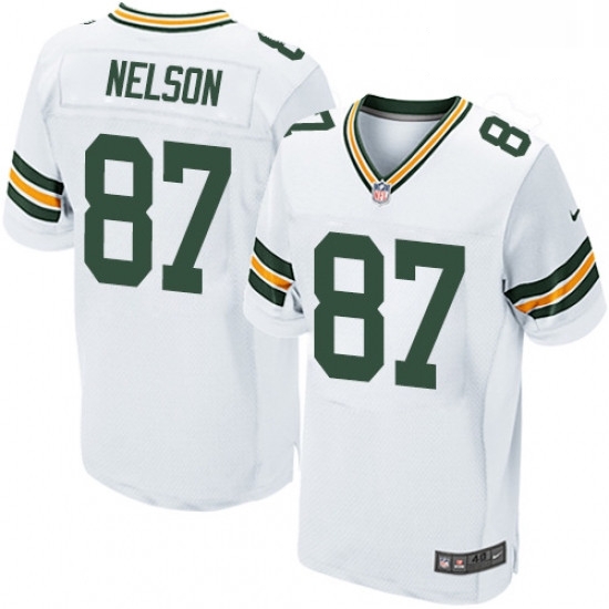 Men Nike Green Bay Packers 87 Jordy Nelson Elite White NFL Jersey Men Nike Green Bay Packers 87 Jordy Nelson Elite White NFL Jersey