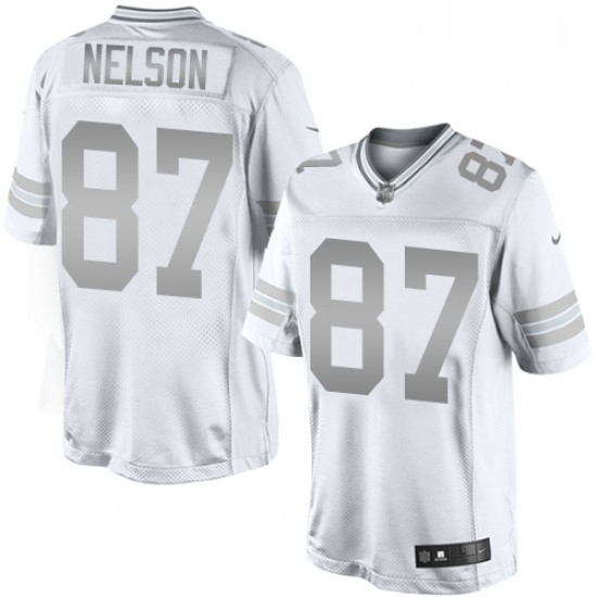 Men Nike Green Bay Packers 87 Jordy Nelson Limited White Platinum NFL Jersey Men Nike Green Bay Packers 87 Jordy Nelson Limited White Platinum NFL Jersey