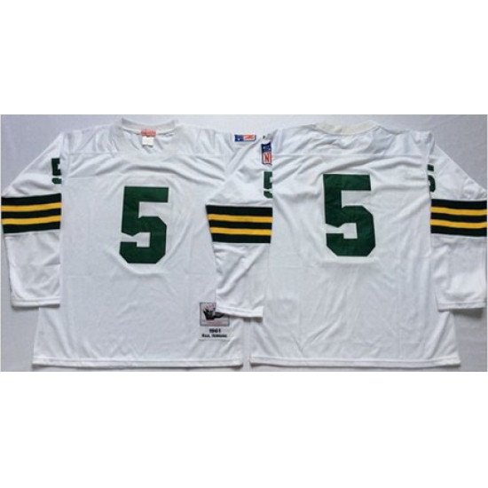 Mitchell&Ness 1961 Packers 5 Paul Hornung White Throwback Stitched NFL Jersey Mitchell&Ness 1961 Packers 5 Paul Hornung White Throwback Stitched NFL Jersey