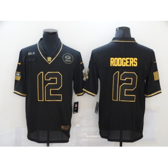 Nike Green Bay Green Bay Packers 12 Aaron Rodgers Black Gold 2020 Salute To Service Limited Jersey Nike Green Bay Green Bay Packers 12 Aaron Rodgers Black Gold 2020 Salute To Service Limited Jersey