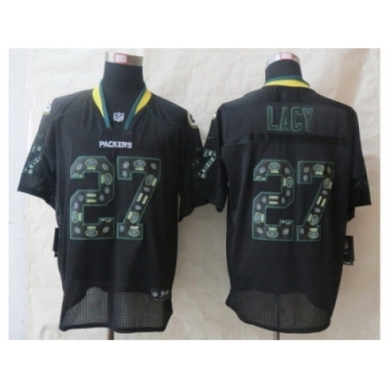Nike Green Bay Packers 27 Eddie Lacy Black Elite Lights Out Fashion NFL Jersey Nike Green Bay Packers 27 Eddie Lacy Black Elite Lights Out Fashion NFL Jersey
