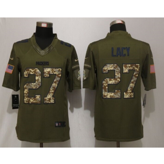 Nike Green Bay Packers #27 Eddie Lacy Green Salute To Service Limited Jersey Nike Green Bay Packers #27 Eddie Lacy Green Salute To Service Limited Jersey