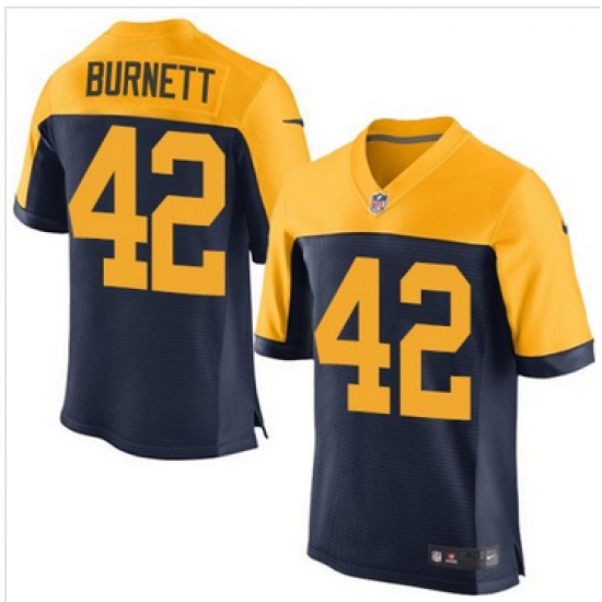 Nike Green Bay Packers #42 Morgan Burnett Navy Blue Alternate Mens Stitched NFL New Elite Jersey Nike Green Bay Packers #42 Morgan Burnett Navy Blue Alternate Mens Stitched NFL New Elite Jersey
