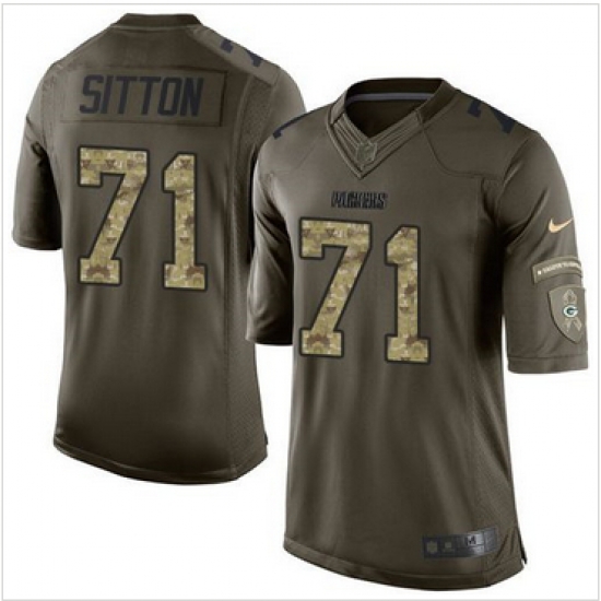 Nike Green Bay Packers #71 Josh Sitton Green Men 27s Stitched NFL Limited Salute To Service Jersey Nike Green Bay Packers #71 Josh Sitton Green Men 27s Stitched NFL Limited Salute To Service Jersey