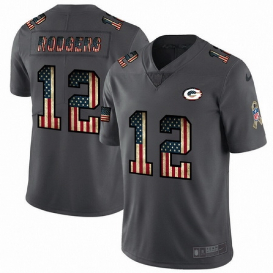Nike Packers 12 Aaron Rodgers 2019 Salute To Service USA Flag Fashion Limited Jersey Nike Packers 12 Aaron Rodgers 2019 Salute To Service USA Flag Fashion Limited Jersey