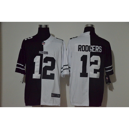 Nike Packers 12 Aaron Rodgers Black And White Split Vapor Untouchable Limited Jersey Nike Packers 12 Aaron Rodgers Black And White Split Vapor Untouchable Limited Jersey