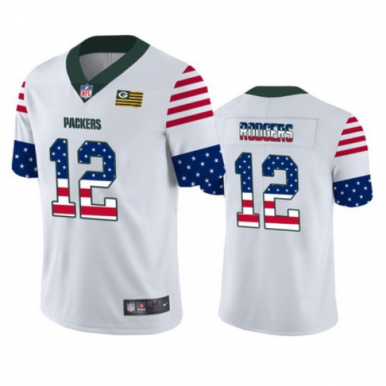 Nike Packers 12 Aaron Rodgers White USA Flag Fashion Limited Jersey Nike Packers 12 Aaron Rodgers White USA Flag Fashion Limited Jersey