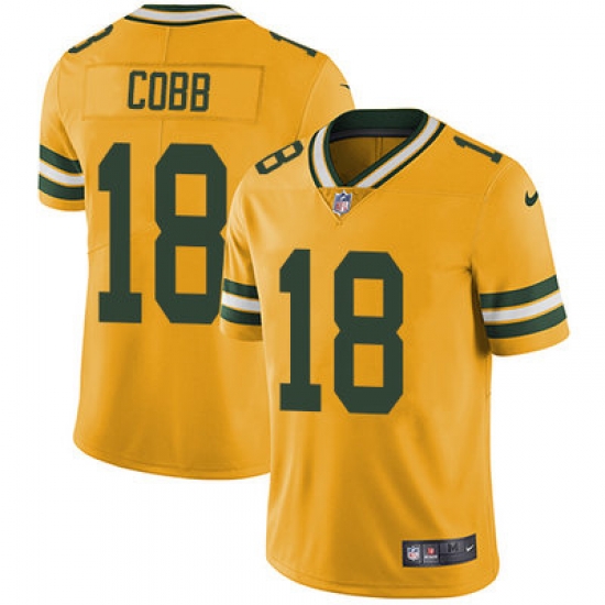 Nike Packers #18 Randall Cobb Yellow Mens Stitched NFL Limited Rush Jersey Nike Packers #18 Randall Cobb Yellow Mens Stitched NFL Limited Rush Jersey