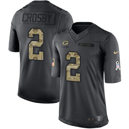Nike Packers #2 Mason Crosby Black Mens Stitched NFL Limited 2016 Salute To Service Jersey Nike Packers #2 Mason Crosby Black Mens Stitched NFL Limited 2016 Salute To Service Jersey
