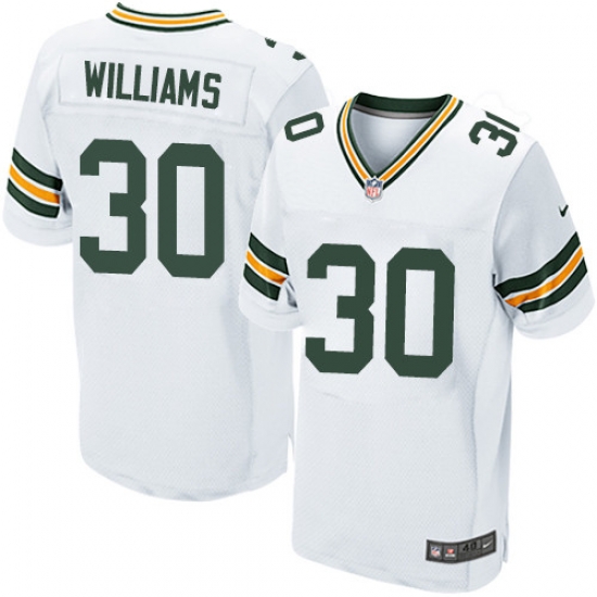 Nike Packers #30 Jamaal Williams White Mens Stitched NFL Elite Jersey Nike Packers #30 Jamaal Williams White Mens Stitched NFL Elite Jersey