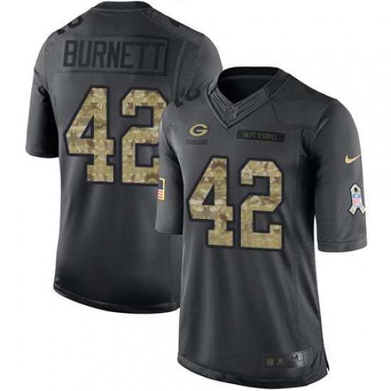 Nike Packers #42 Morgan Burnett Black Mens Stitched NFL Limited 2016 Salute To Service Jersey Nike Packers #42 Morgan Burnett Black Mens Stitched NFL Limited 2016 Salute To Service Jersey