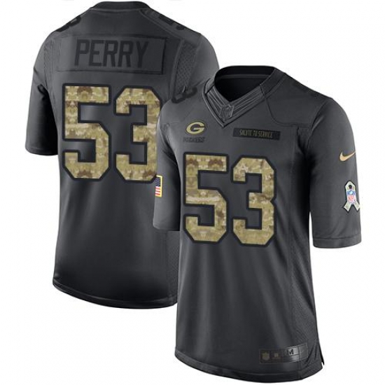 Nike Packers #53 Nick Perry Black Mens Stitched NFL Limited 2016 Salute To Service Jersey Nike Packers #53 Nick Perry Black Mens Stitched NFL Limited 2016 Salute To Service Jersey
