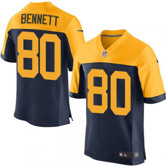 Nike Packers #80 Martellus Bennett Navy Blue Alternate Mens Stitched NFL New Elite Jersey Nike Packers #80 Martellus Bennett Navy Blue Alternate Mens Stitched NFL New Elite Jersey