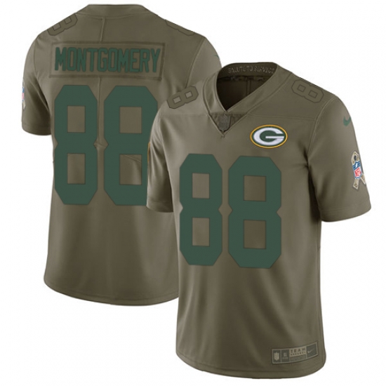 Nike Packers #88 Ty Montgomery Olive Mens Stitched NFL Limited 2017 Salute To Service Jersey Nike Packers #88 Ty Montgomery Olive Mens Stitched NFL Limited 2017 Salute To Service Jersey