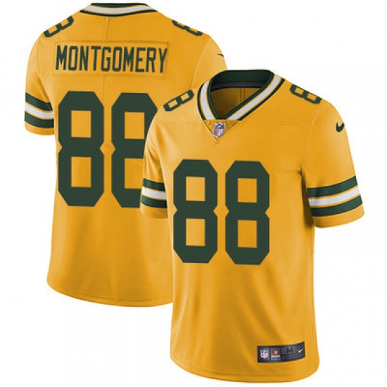 Nike Packers #88 Ty Montgomery Yellow Mens Stitched NFL Limited Rush Jersey Nike Packers #88 Ty Montgomery Yellow Mens Stitched NFL Limited Rush Jersey