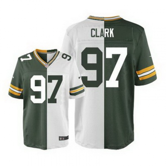 Nike Packers #97 Kenny Clark Green White Mens Stitched NFL Elite Split Jersey Nike Packers #97 Kenny Clark Green White Mens Stitched NFL Elite Split Jersey