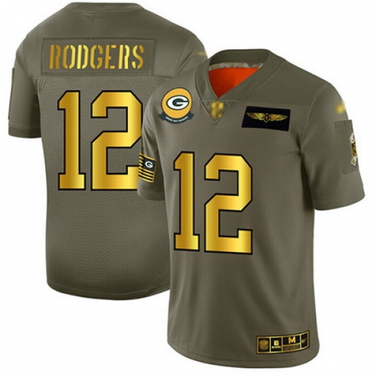 Packers 12 Aaron Rodgers Camo Gold Men Stitched Football Limited 2019 Salute To Service Jersey Packers 12 Aaron Rodgers Camo Gold Men Stitched Football Limited 2019 Salute To Service Jersey