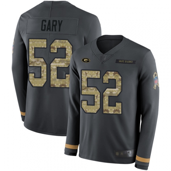 Packers 52 Rashan Gary Anthracite Salute to Service Men Stitched Football Limited Therma Long Sleeve Jersey Packers 52 Rashan Gary Anthracite Salute to Service Men Stitched Football Limited Therma Long Sleeve Jersey