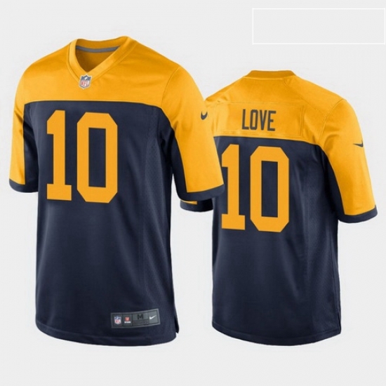 men jordan love green bay packers navy throwback game jersey men jordan love green bay packers navy throwback game jersey